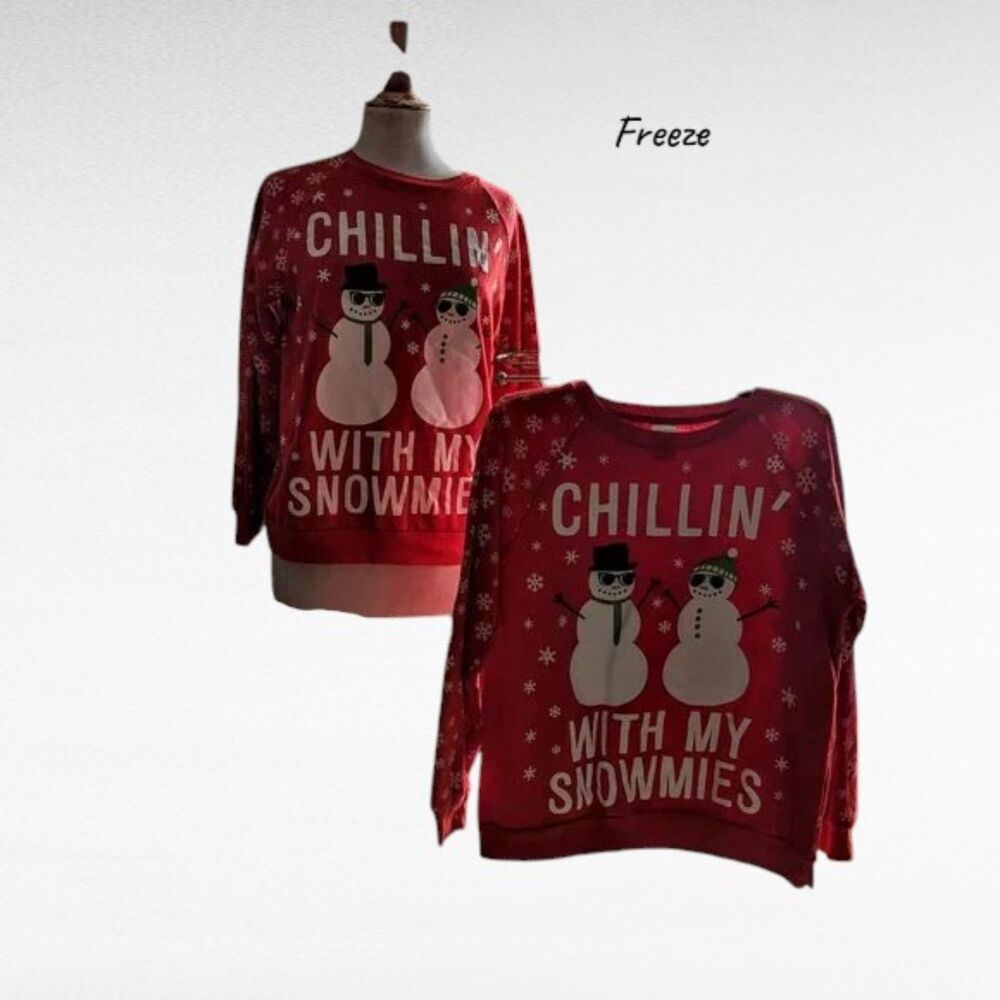 Freeze Christmas Sweatshirts  “Chillin’ With My Snowmies”  Fleece Tops